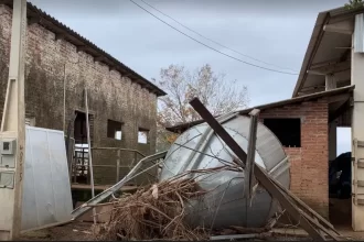 Propriedade leiteira após enchente no Rio Grande do Sul